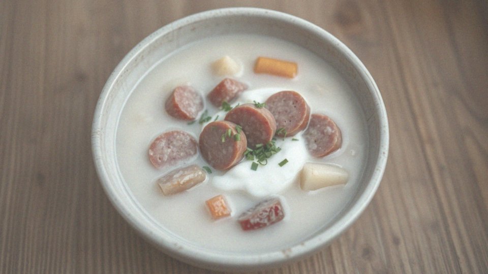 Czym charakteryzuje się smak barszczu białego z kiełbasą?